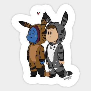 Loth cat onesie party Sticker